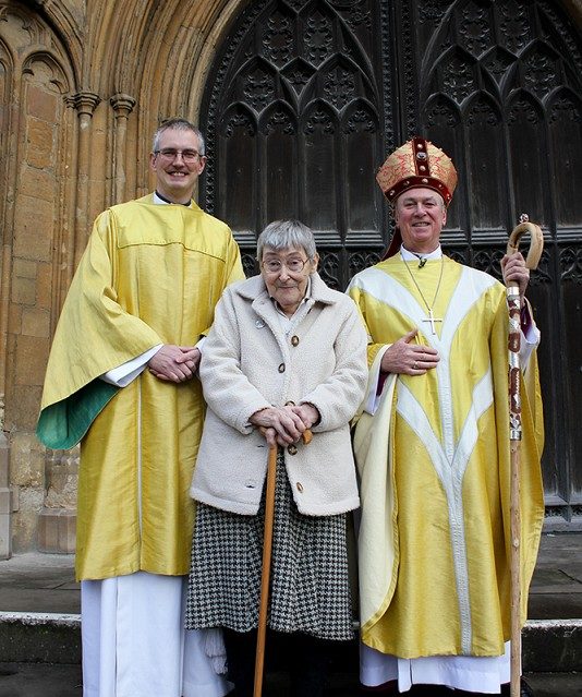 The Revd Andrew Whitehead, Mrs Val Ovenden and Bishop Jonathan
