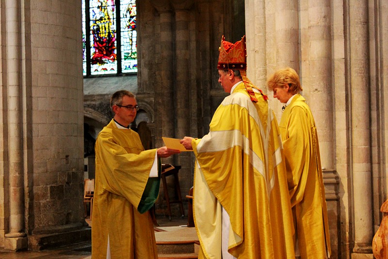 The Revd Andrew Whitehead being licensed as Chaplain