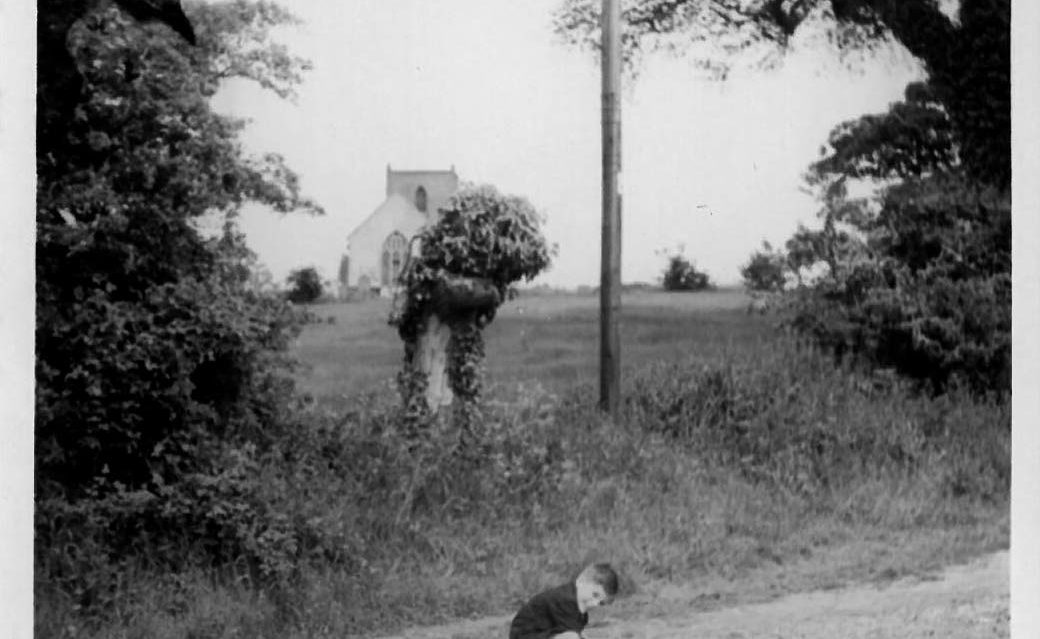 David as a boy with St Michael's in the background