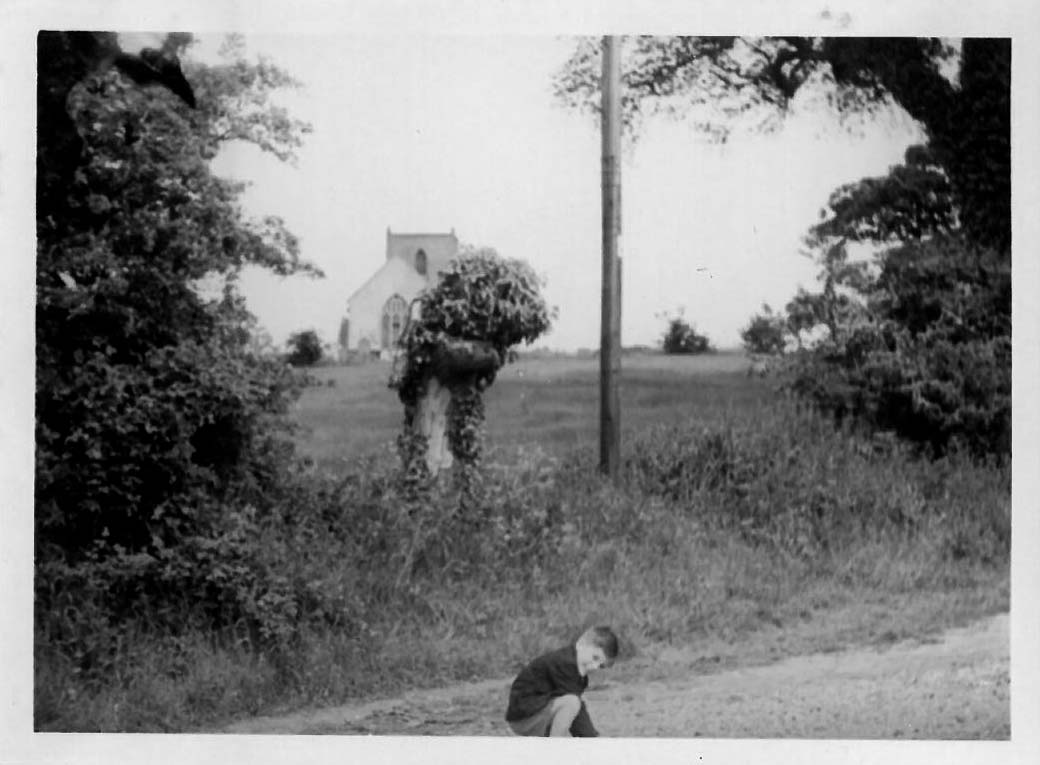 David as a boy with St Michael's in the background