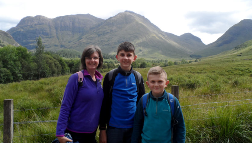 Liz, Jamie and Louis in Scotland