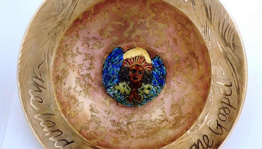 Angel baptism bowl created by Sheila McDonald