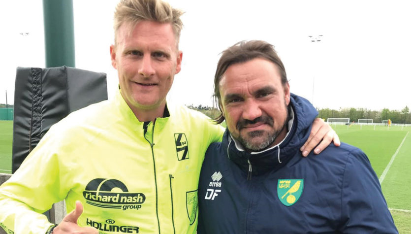 Jon Norman with NCFC Manager, Daniel Farke (RGB)