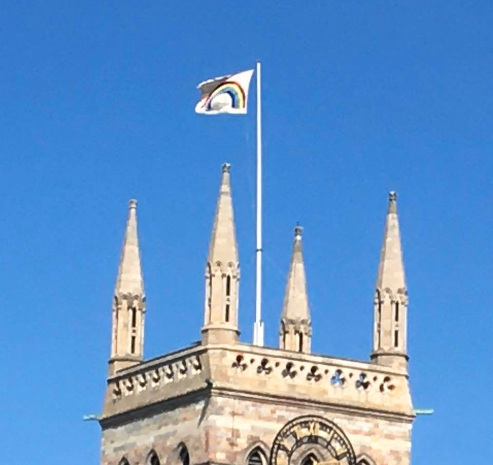 Minster rainbow flag