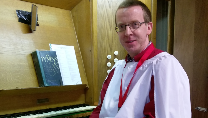 Matt at organ cropped