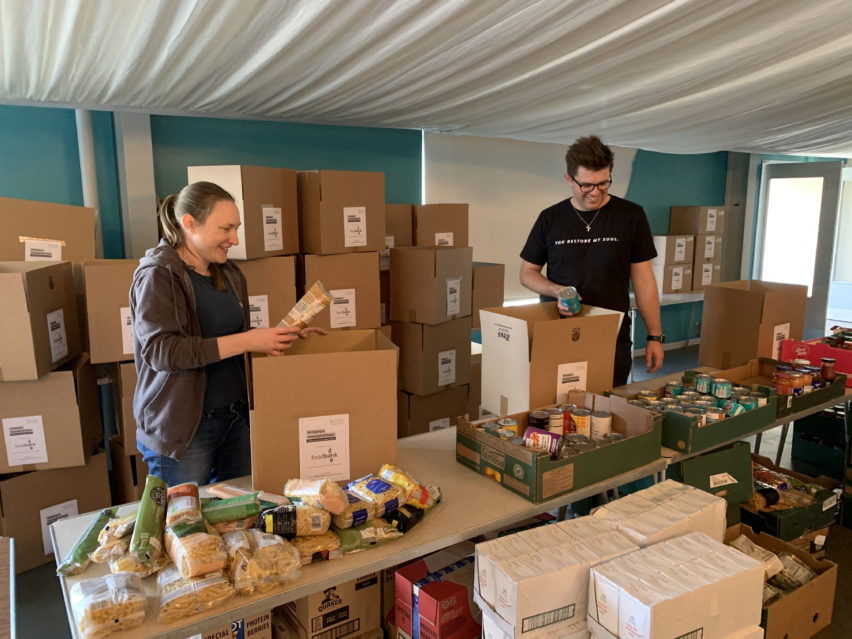 Filling the Gap - packing food parcels