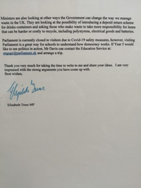 Liz Truss MP Letter B