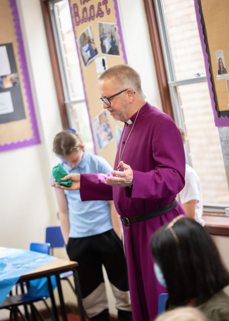 Rt Revd Alan Winton, Bishop of Thetford blesses the new Hub