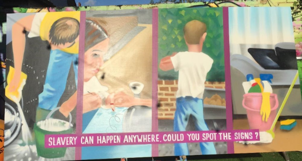 Modern slavery mural
