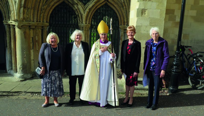 Four new Anna Chaplains at Norwich Cathedral after being officially commisioned by the Bishop of Lynn, Very Rev Jane Steen. From L-R: Gaye Hailstone, Peta Cunnane, Sue Moore and Margaret Blackshaw