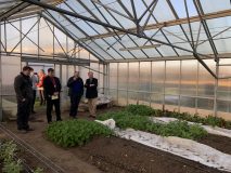 Viewing the market garden at Thornage Hall