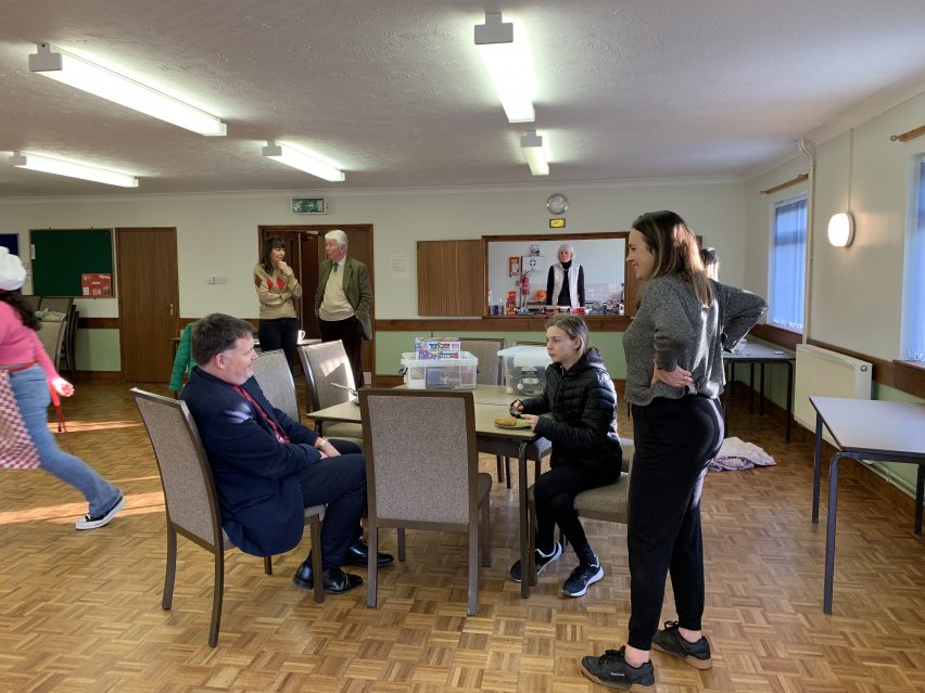 Cake and chat at the Barnham Broom Cafe, Nicola Ford is on the right