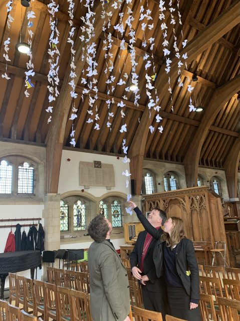 The peace doves in Gresham's Chapel