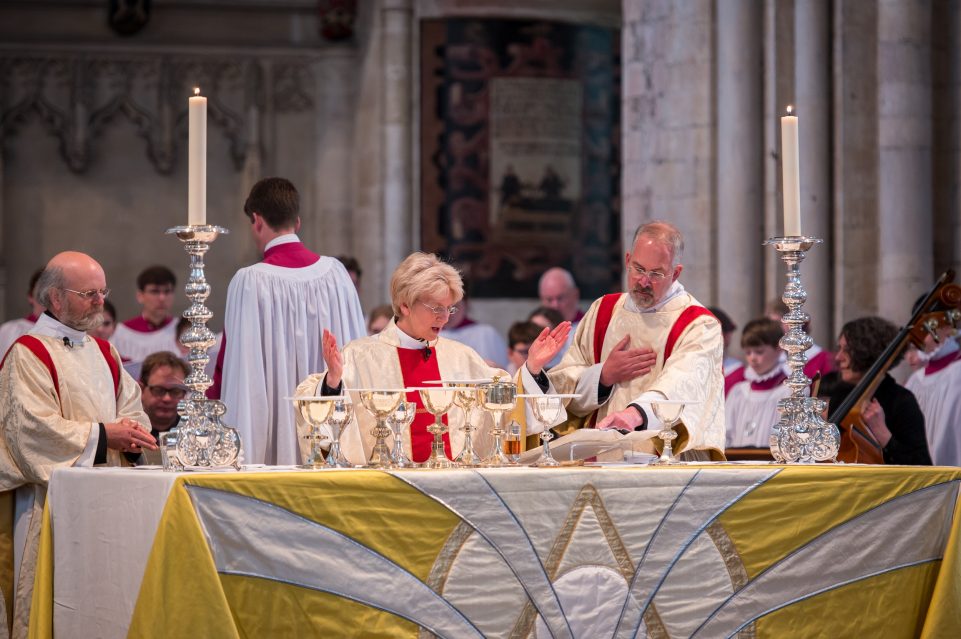 The Very Reverend Jane Hedges, Dean of Norwich, holds her final services on 1st May 2022 at Norwich Cathedral. Photograph: Norwich Cathedral/Bill Smith