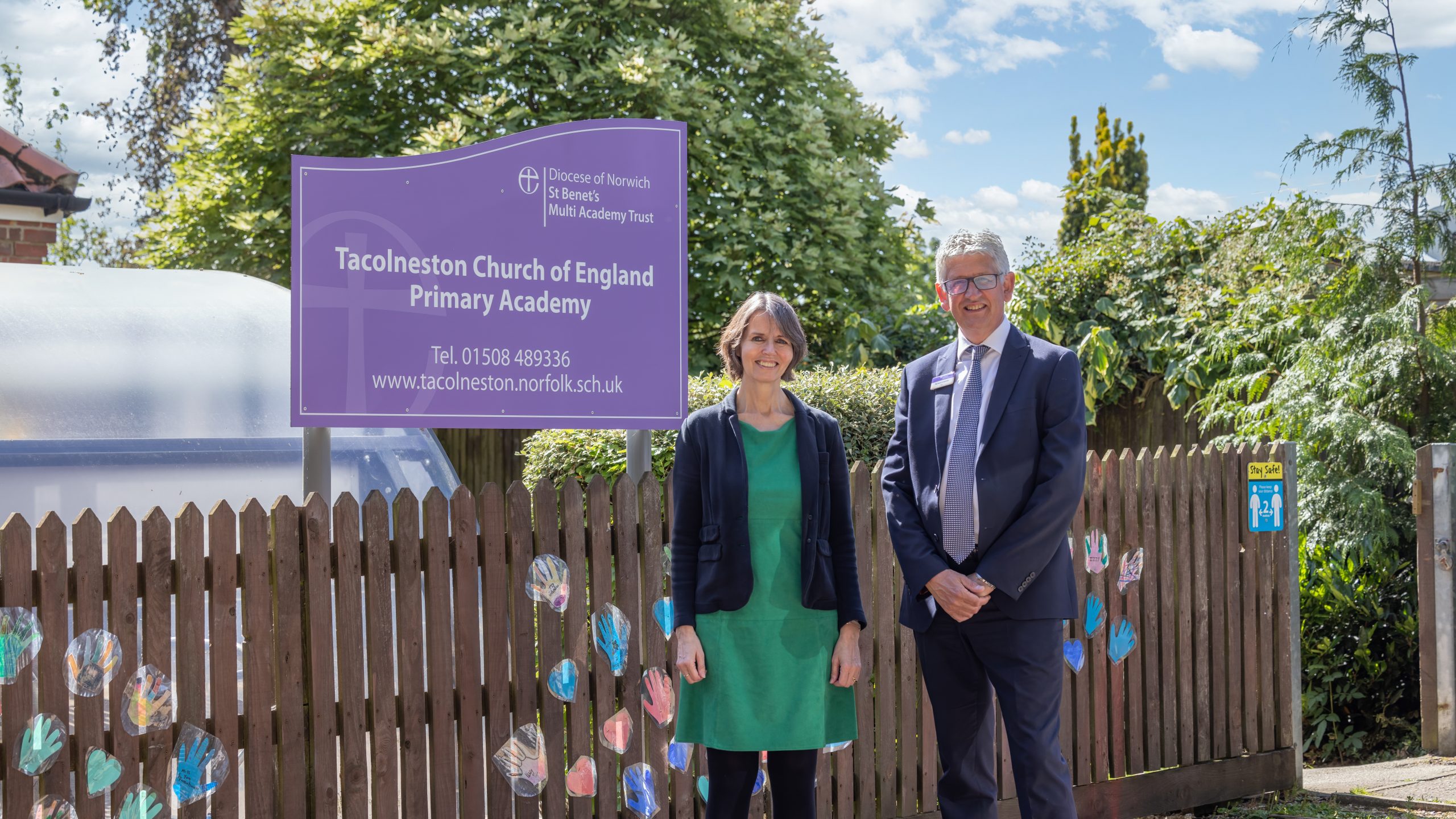 Laura Green Executive Headteacher of Tacolneston and Morley CofE Primary Academy and Richard Cranmer CEO of St Benet's MAT- credit St Benet's MAT