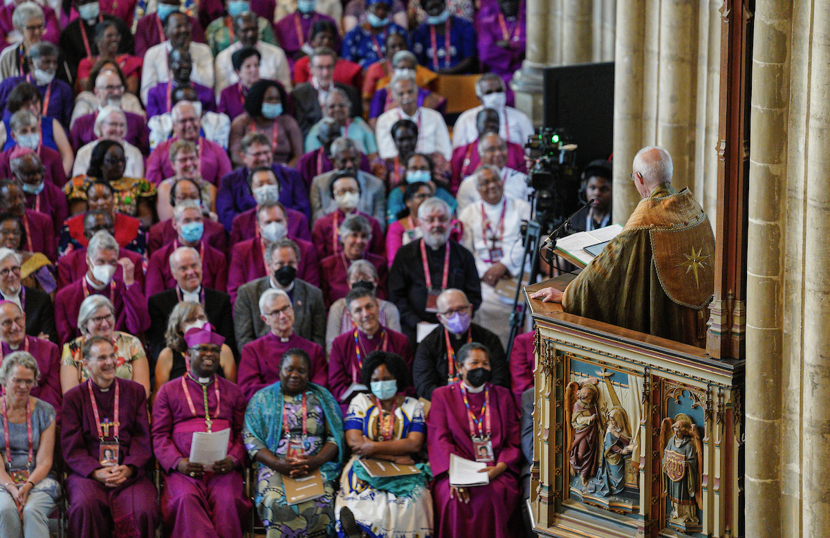 Justin Welby, the Archbishop of Canterbury, gives the sermon during the Closing Service of the 2022 Lambeth Conference in Canterbury Cathedral in the United Kingdom. Photo: Richard Washbrooke for The Lambeth Conference. Sunday 7th August 2022