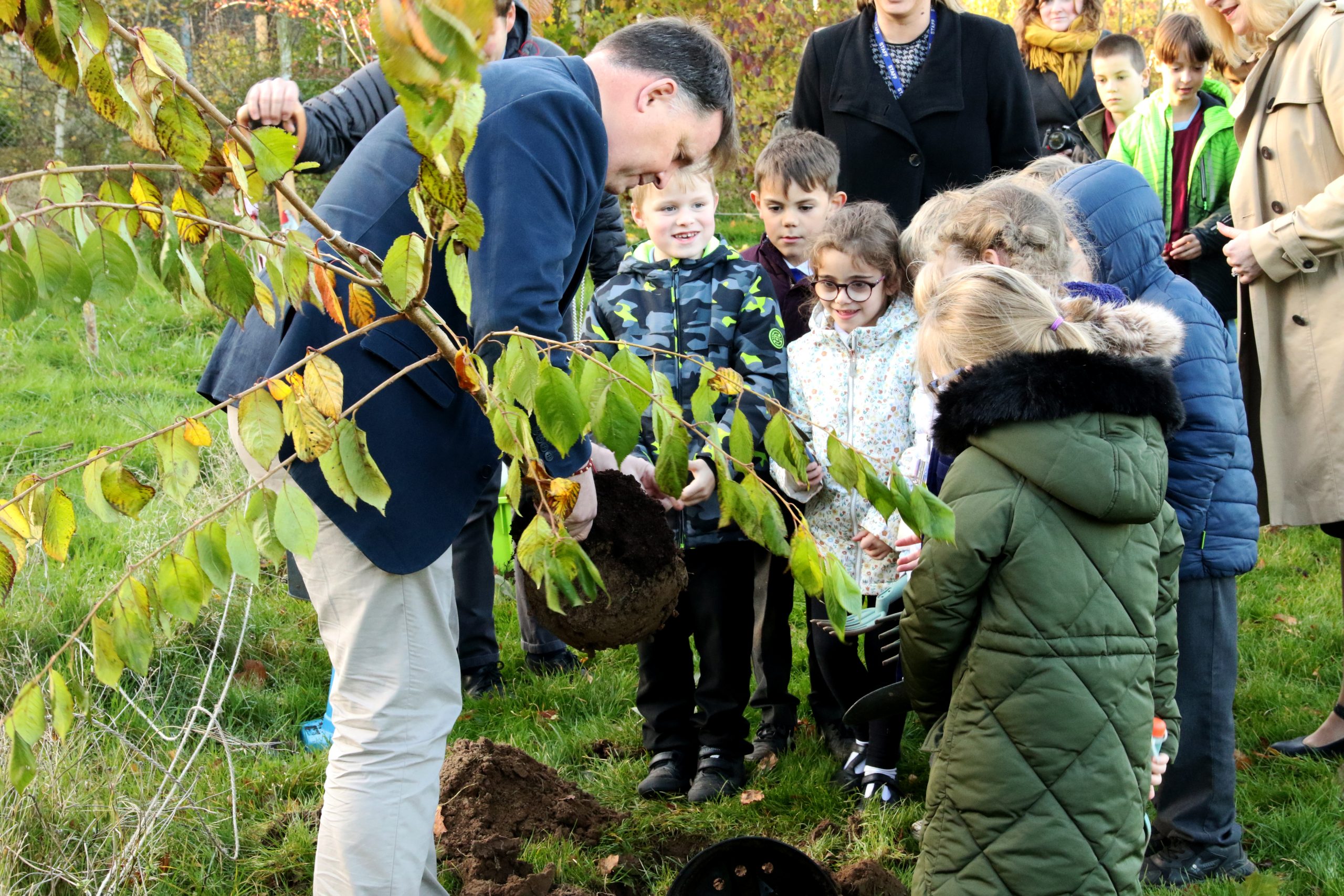 Bishop Graham tree planting at St Michael's VA Junior School