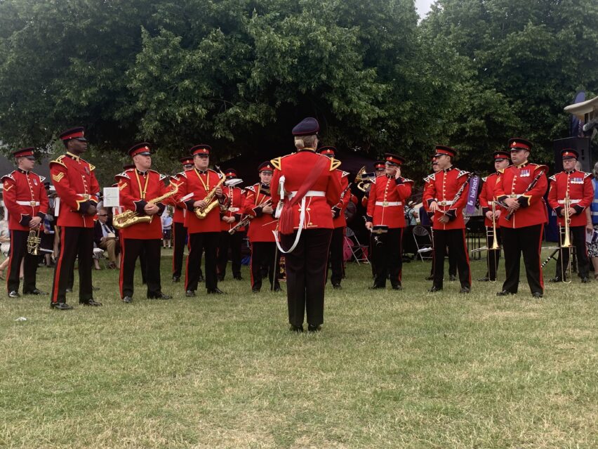 The military band at the outdoor service