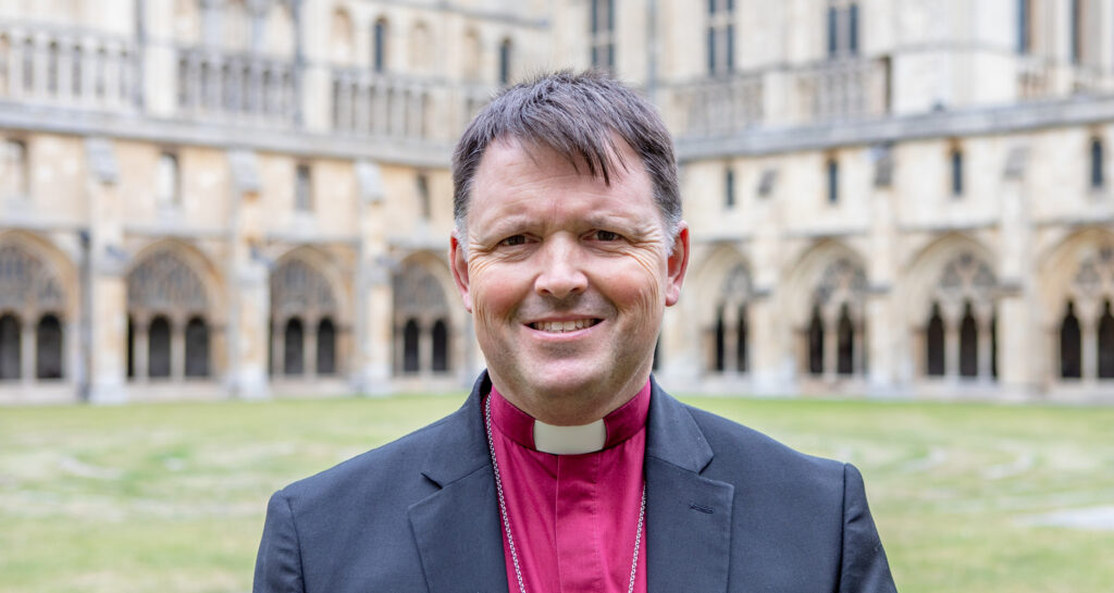 Bishop graham in Norwich Cathedral cloisters