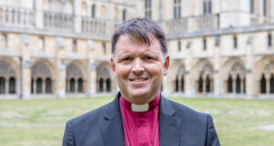 Bishop graham in Norwich Cathedral cloisters