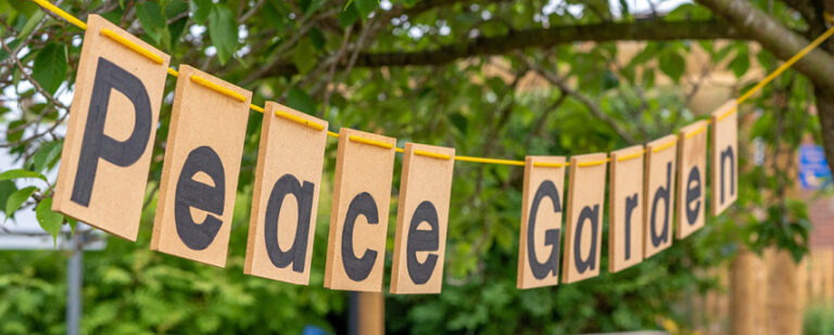 Peace Graden lettered bunting