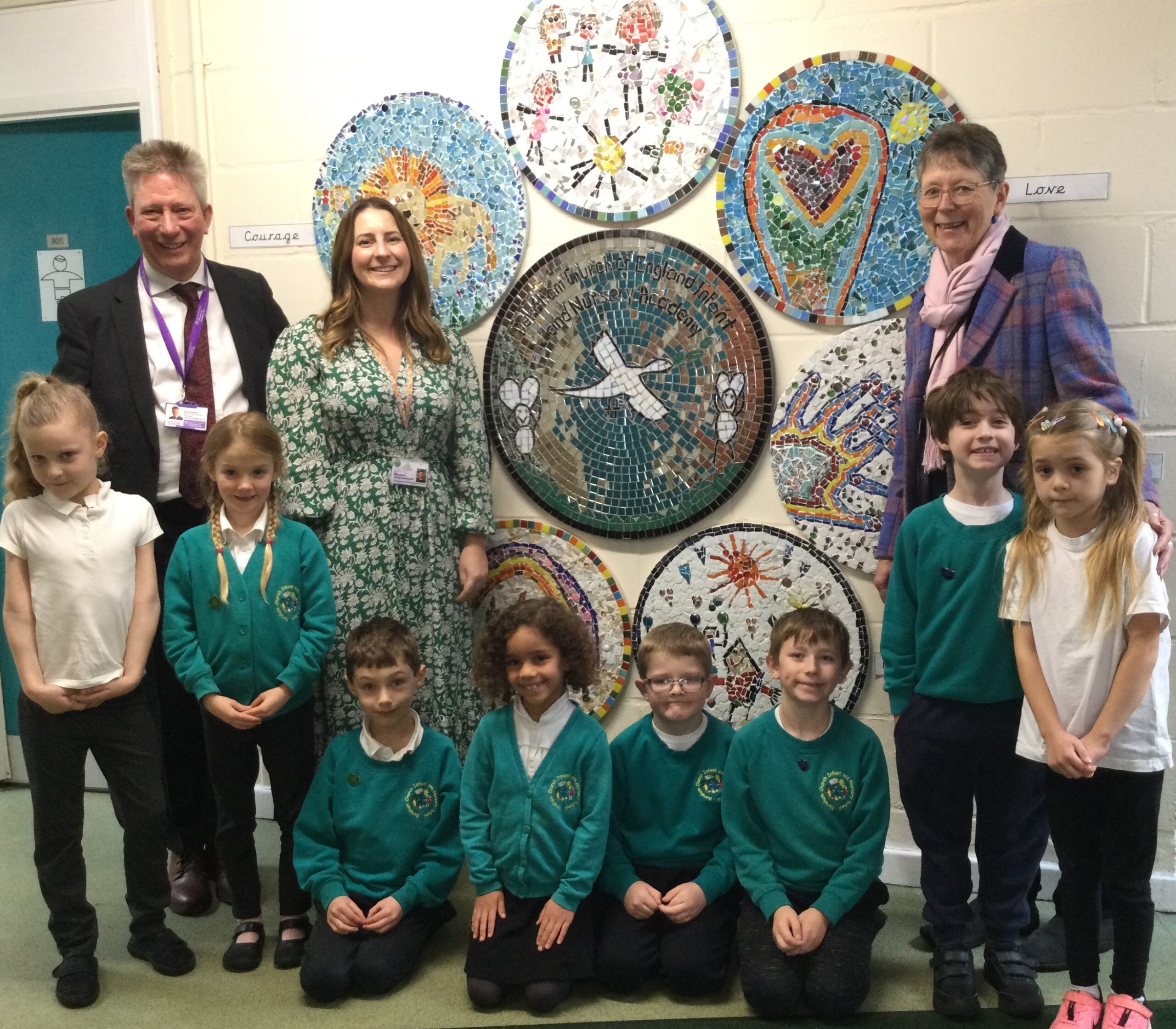 From Left Nick Southgate, Chloe Cole and Patricia Waller Chair of Governors of Dereham Infant and Nursery Academy Credit DNEAT
