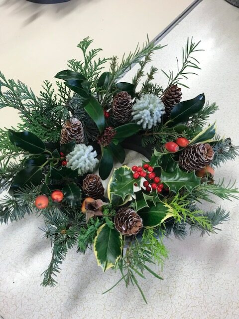 a Christmas wreath