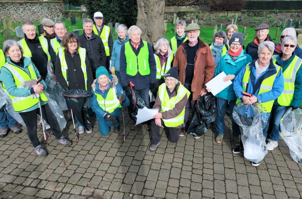A group of people from St Andrews Holt Eco Church group on their third annual Litter Pick. 