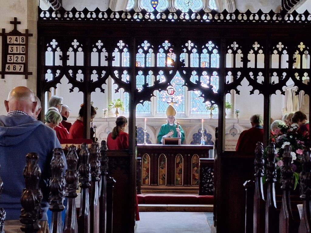 Bishop Jane preaching inside a church within the Barnham Broom and Upper Yare group