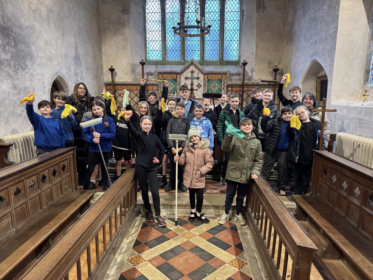 Year 6 pupils enjoy ‘honour’ of sprucing up 700-year-old church ...